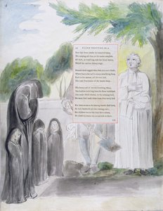 `` Elegy مكتوبة في Country Country-Yard &39;&39; ، التصميم 108 من `` The Poems of Thomas Gray &39;&39; ، 1797-98 (مرحاض مع قلم وحبر على ورق) بواسطة وليام بليك